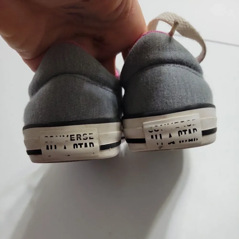 Converse All Star Shoes Girl 2 Grey Purple Low Top Jersey Canvas Comfort Sneaker